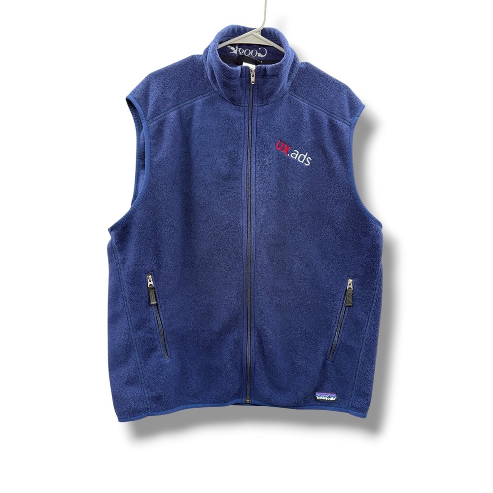 Patagonia Synchilla‎ Fleece Vest Men's XL Blue Google UX Ads Zip Up Tech Layer